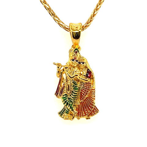 22K Gold Radha Krishna Pendant