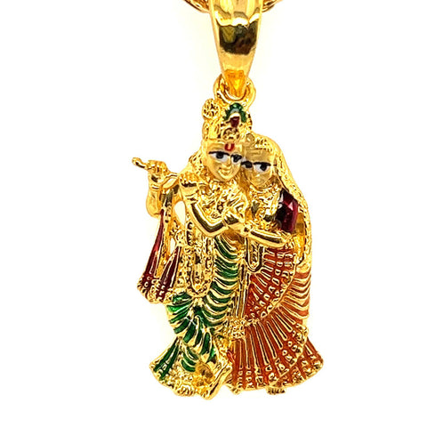 22K Gold Radha Krishna Pendant