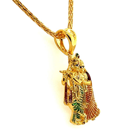 22K Gold Radha Krishna Pendant