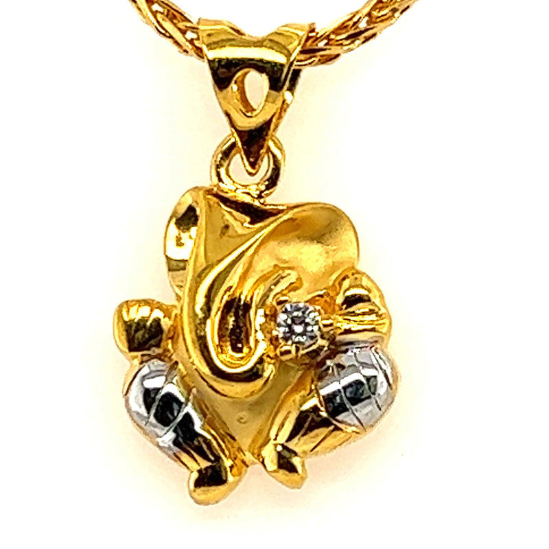 22k Two Toned Ganesh Abstract Pendant