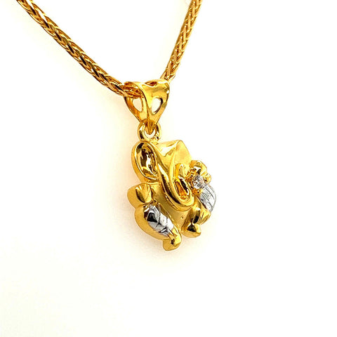 22k Two Toned Ganesh Abstract Pendant