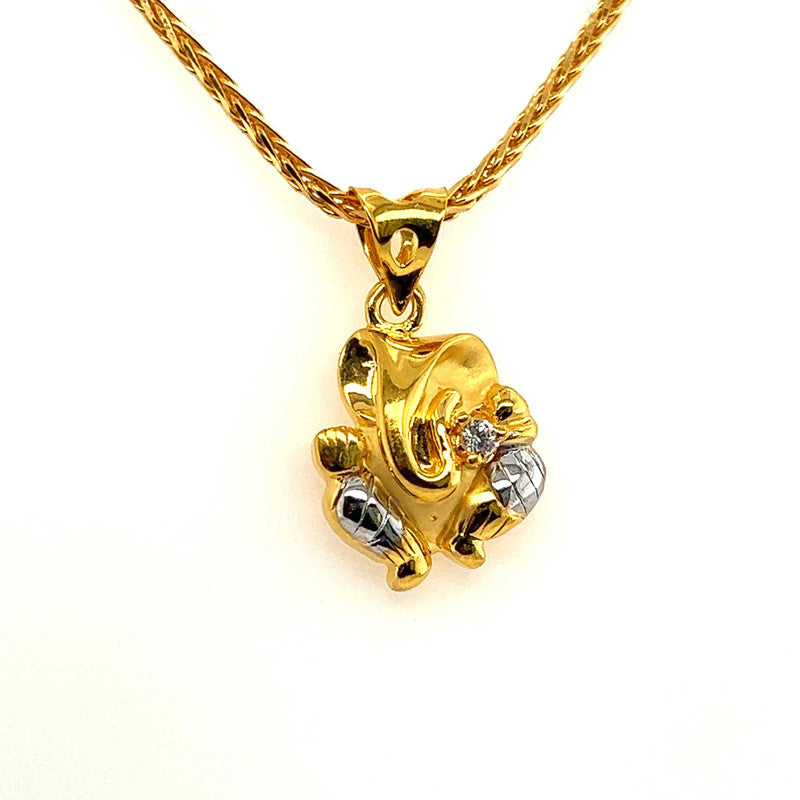 22k Two Toned Ganesh Abstract Pendant