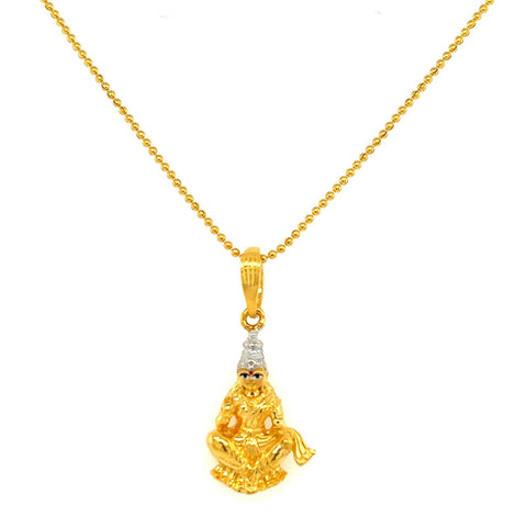 22K Gold Two Tone Shiva Pendant