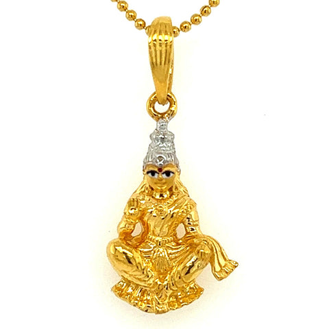 22K Gold Two Tone Shiva Pendant