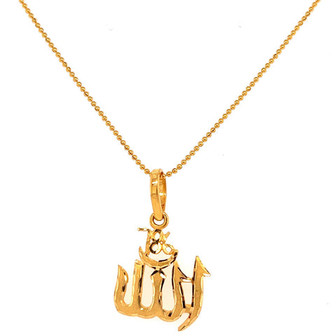 22K Gold 786 Allah Pendant