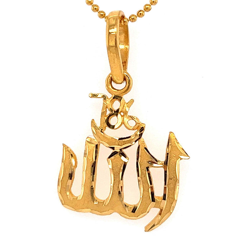 22K Gold 786 Allah Pendant