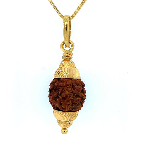 22K Gold Large Rudraksha Pendant