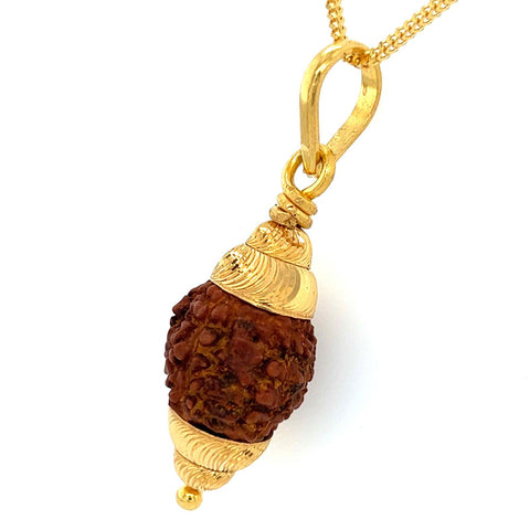 22K Gold Large Rudraksha Pendant