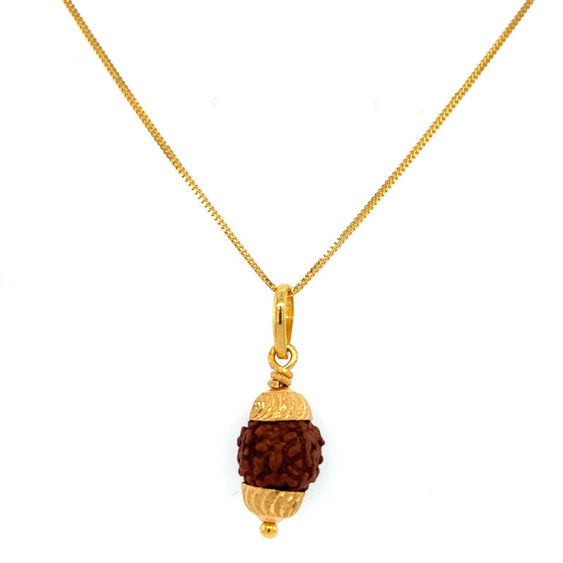 22K Gold Rudraksha Statement Pendant