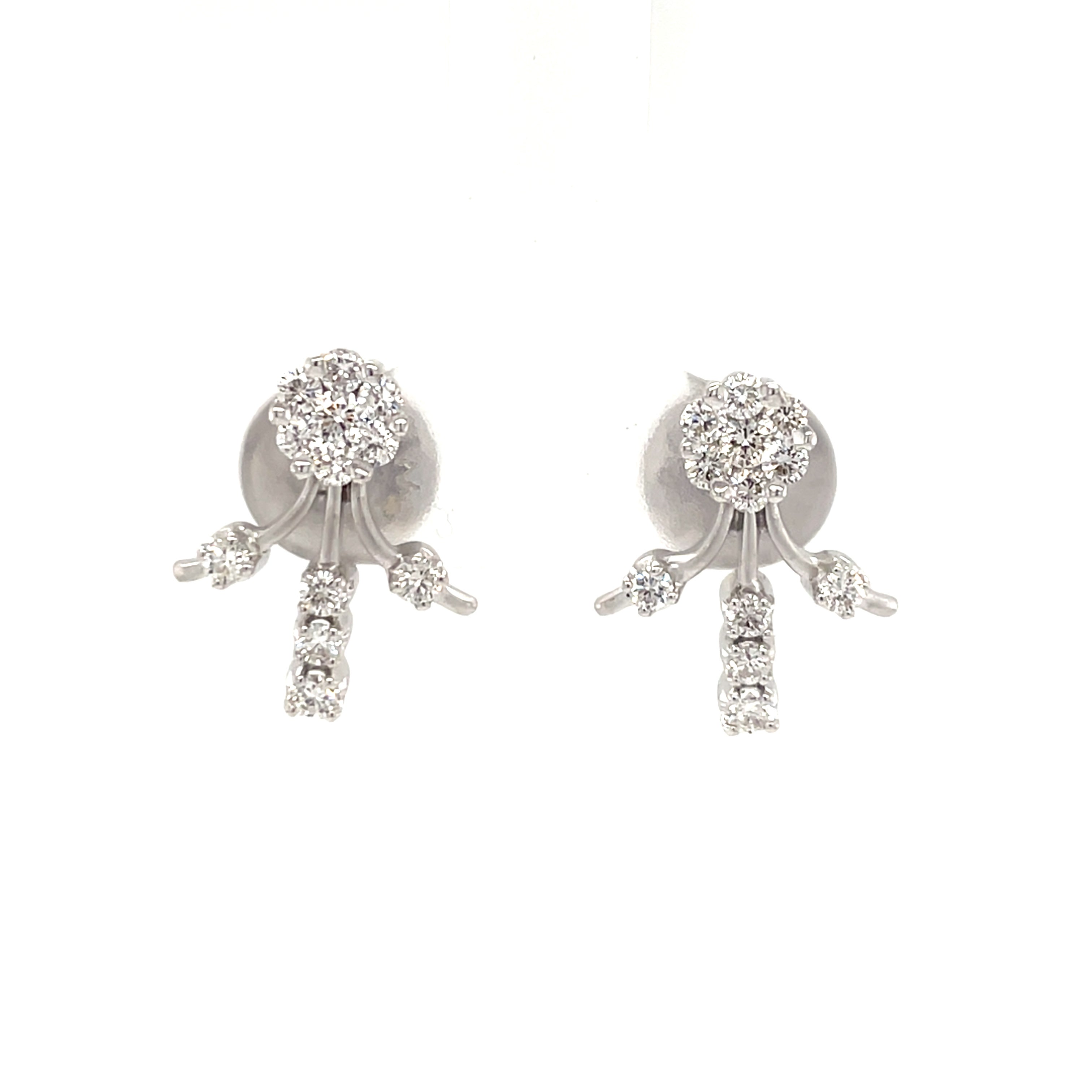 Buy First Quality White Stone Gold Plated Jhumkas Earrings Online