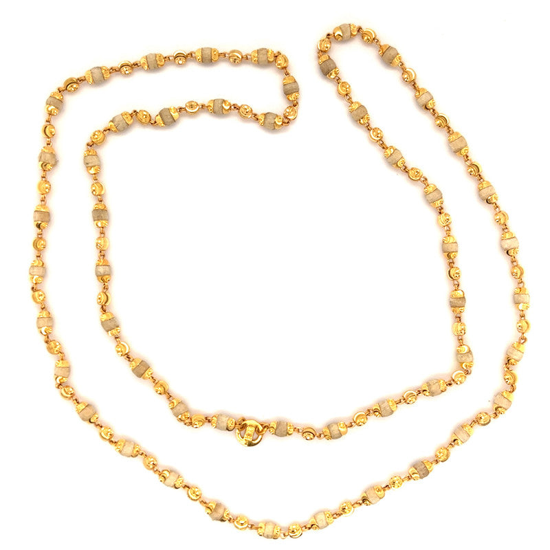 22K Gold 24 Inch White Tulsi Mala Bead Necklace – Gold Palace