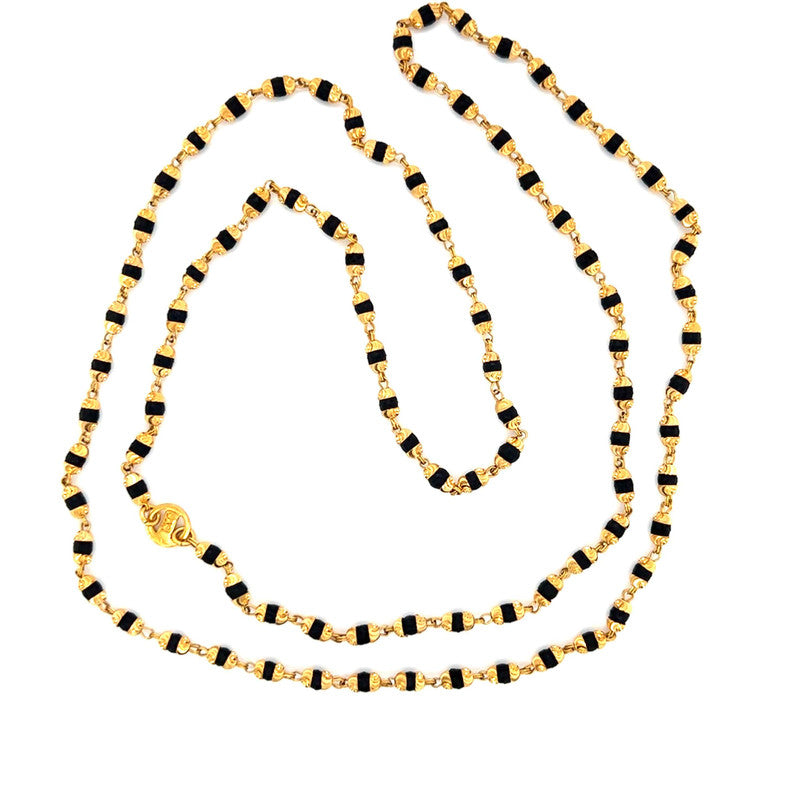 22K Gold Dark Tulsi Mala 25 Inch