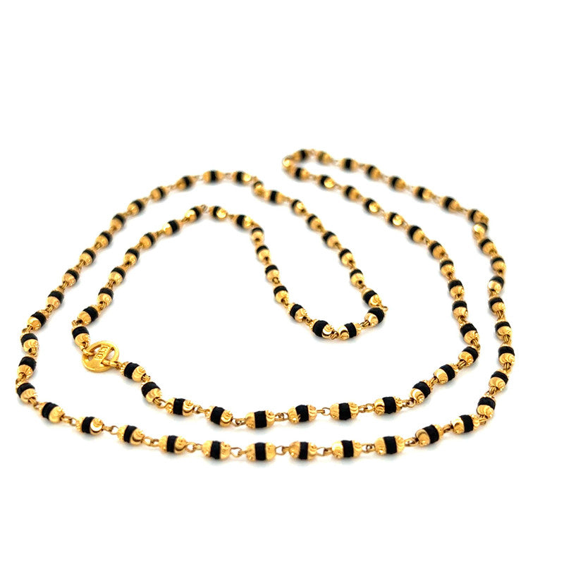 22K Gold Dark Tulsi Mala 25 Inch