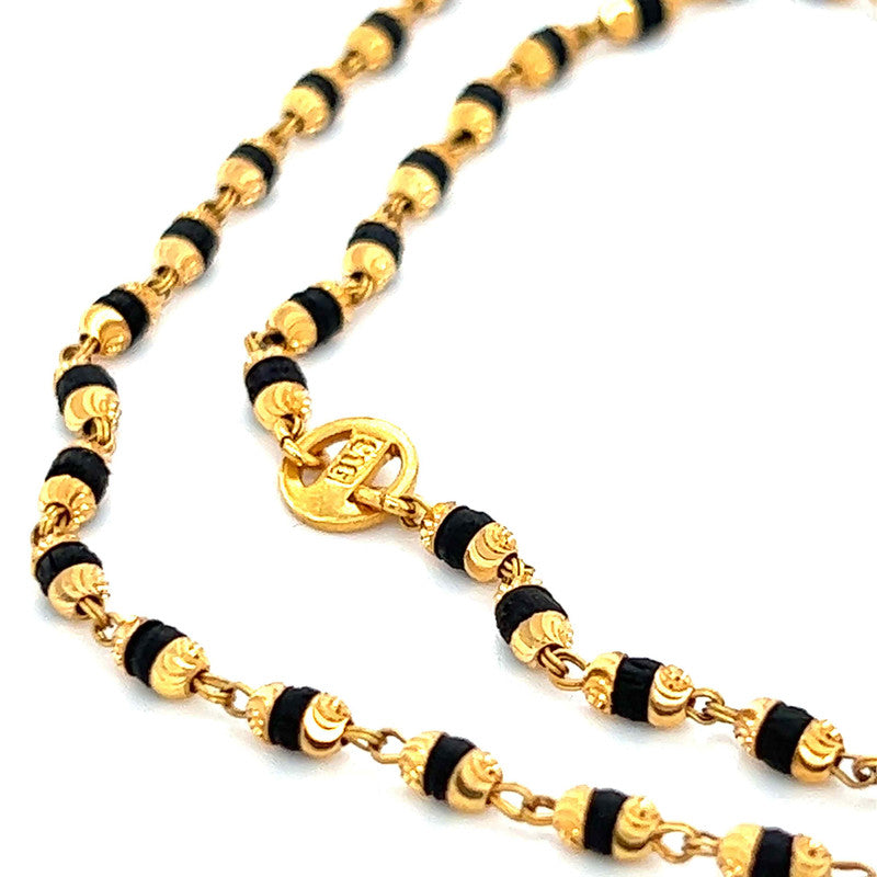 22K Gold Dark Tulsi Mala 25 Inch