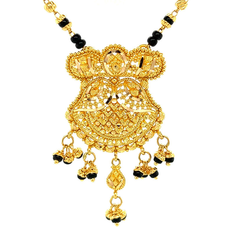 22K Gold 16 Inch Mangalsutra Necklace with Royal Pendant