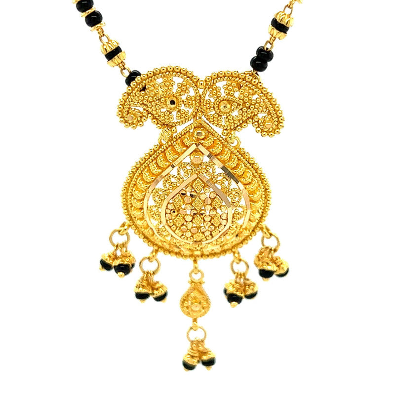 22K Gold 16 Inch Mangalsutra Necklace with Regal Pendant