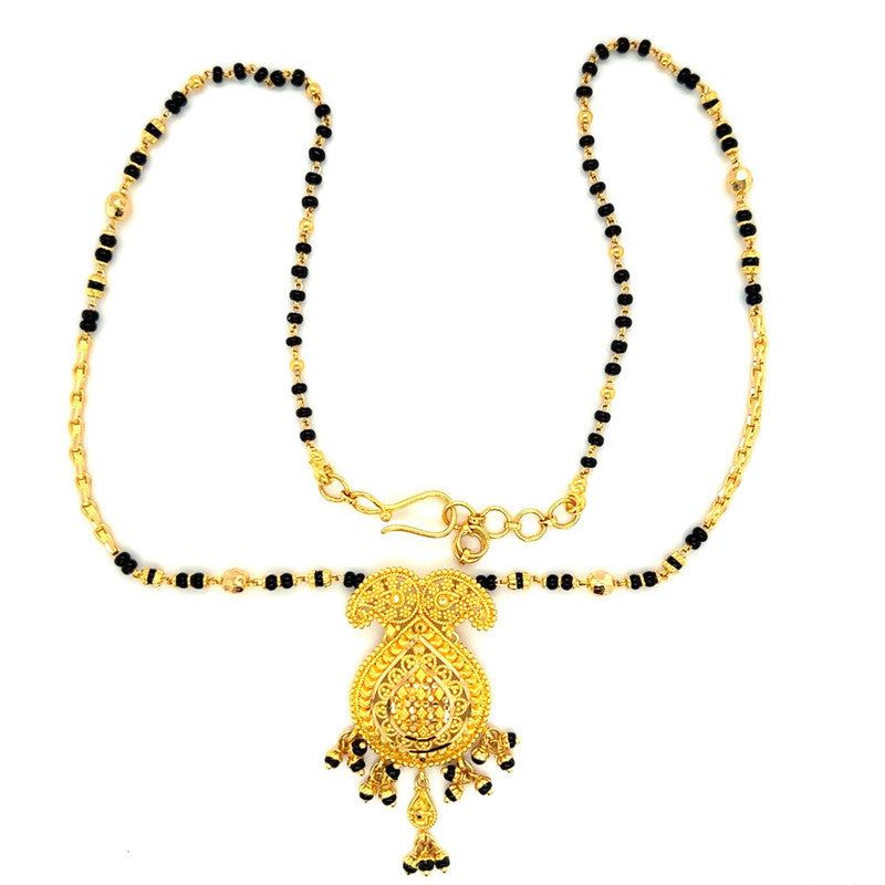 22K Gold 16 Inch Mangalsutra Necklace with Regal Pendant