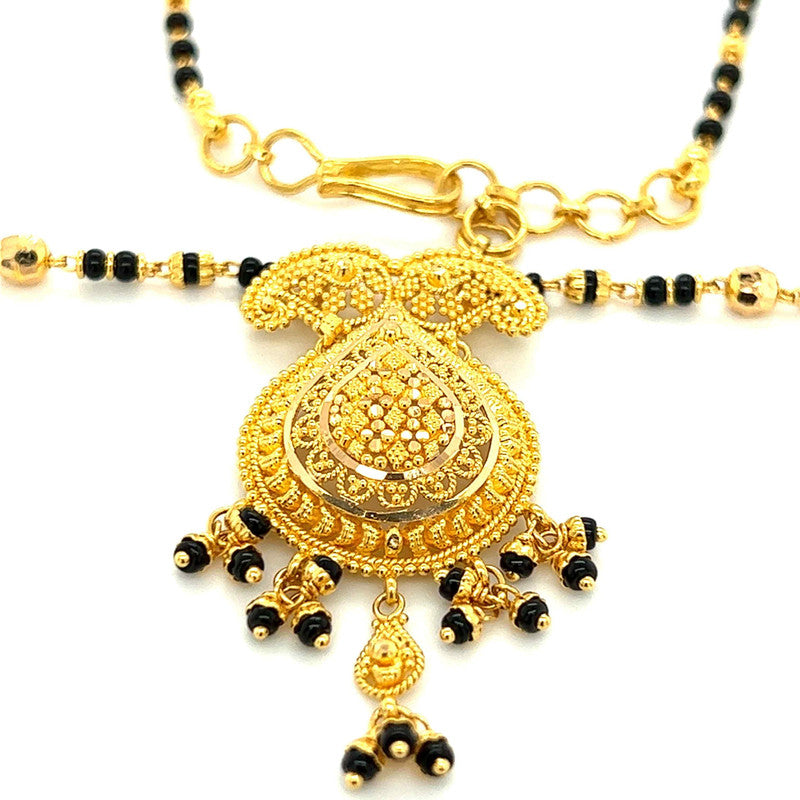 22K Gold 16 Inch Mangalsutra Necklace with Regal Pendant