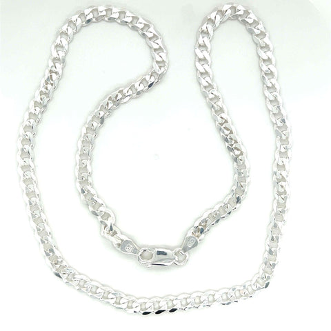 Sterling Silver Flat Curb Chain 20 Inches